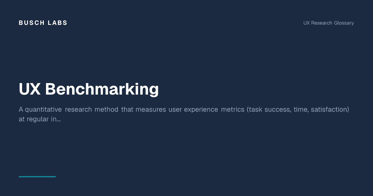 UX Benchmarking - Definition | UX Research Glossary